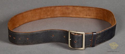 US Korean War Vintage Black Leather Combat Belt with Single Claw Buckle Set — image 2