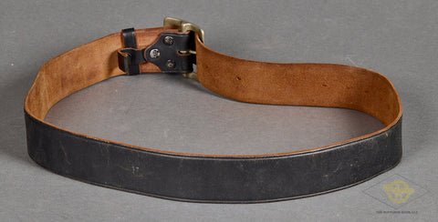 US Korean War Vintage Black Leather Combat Belt with Single Claw Buckle Set — image 4