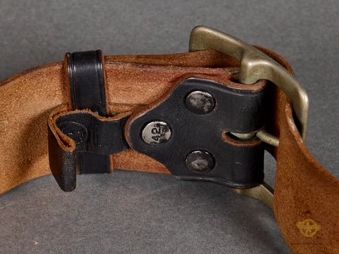 US Korean War Vintage Black Leather Combat Belt with Single Claw Buckle Set — image 5
