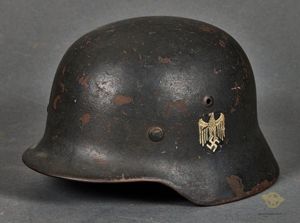 WWII German Army Model 1935 Single Decal Reissue Helmet