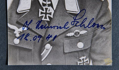 German WWII Photo of Knights Cross Winner Heinrich Schlosser — image 2