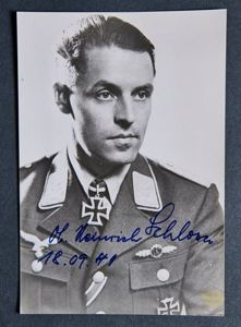 German WWII Photo of Knights Cross Winner Heinrich Schlosser