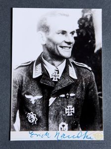 German WWII Signed Photo of Luftwaffe Ace & Knights Cross …