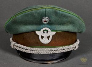 Third Reich Schutzpolizei Officer Visor Cap, Named