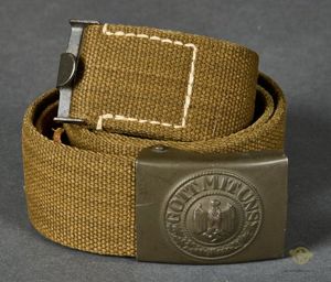 German WWII DAK Tropical Canvas Belt w/Buckle