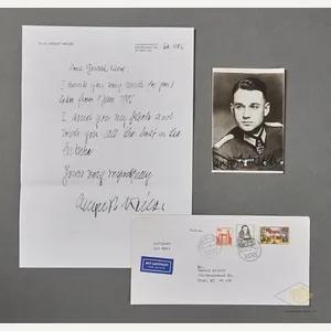 German WWII Photo Signed by Knights Cross Recipient August Weiler