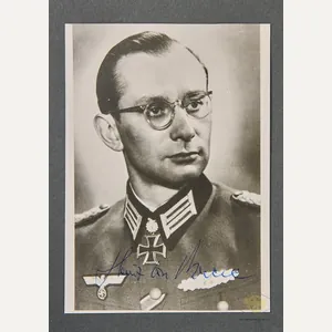 WWII German Photo Signed by Knights Cross Recipient Heinz Wittchow …