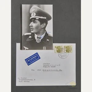 WWII German Photo Signed by Panzer Knights Cross Recipient Andreas …