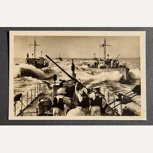 German WWII Postcard of Räumboote