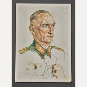German WWII Postcard of Erwin von Witzelben