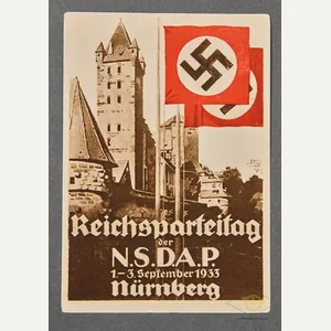 German WWII Reichsparteitag Nürnberg 1933 Postcard
