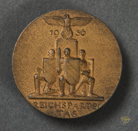 German WWII Reichsparteitag Nürnberg 1936 Postcard and Tinnie — image 3