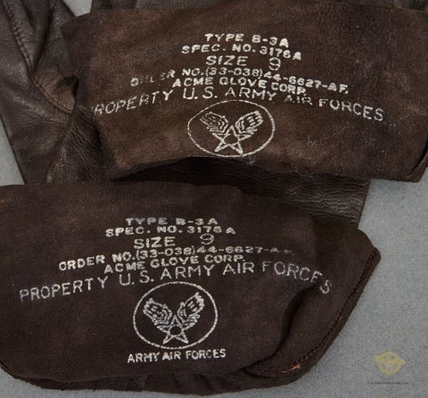 US WWII USAAF Type B-3A Leather Flyer's Gloves — image 3