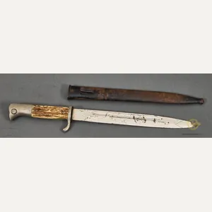 German WWII Stag Handle Long Model Dress Bayonet by Puma***STILL …