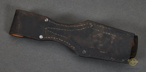 German WWI or WWII Black Leather Frog for Combat Bayonet — image 2