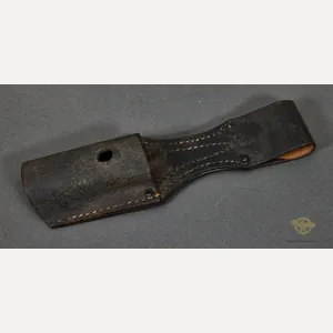 German WWI or WWII Black Leather Frog for Combat Bayonet