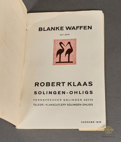Robert Klaas, Solingen-ohligs, Blanke Waffen Catalog — image 4