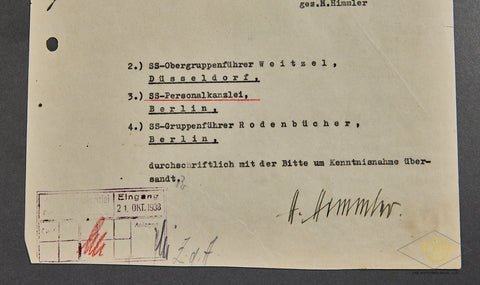 1938 Dated Document Hand Signed by Heinrich Himmler to Kurt Daluege — image 4