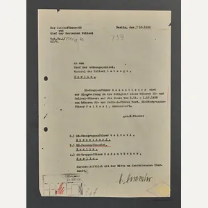 1938 Dated Document Hand Signed by Heinrich Himmler to Kurt …