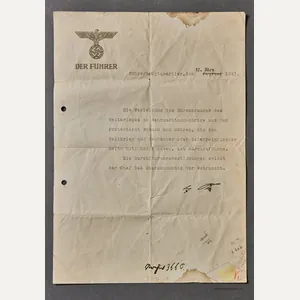 Der Führer Führerhauptquartier Document