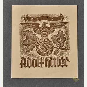 Original and Unused Bookplate from Hitlers Library