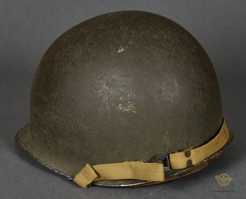 WWII US M-1 Helmet with Korean War Liner — image 3