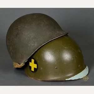 WWII US M-1 Helmet with Korean War Liner