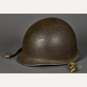 WWII US M-1 Helmet with Reissue 2nd Cavalry Painted Liner