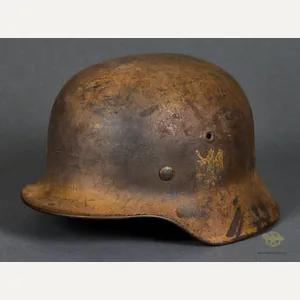 WWII German Army DAK Model 1940 Camouflage Helmet