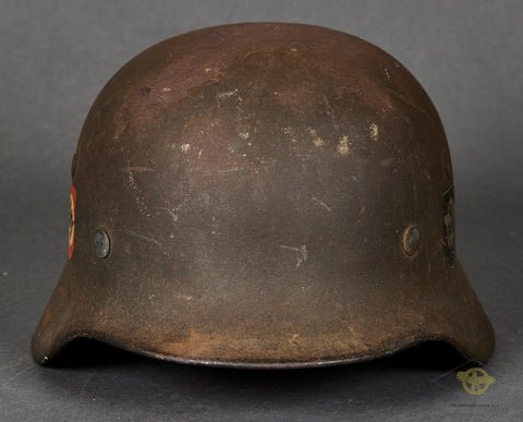 WWII German Police Model 1940 Double Decal Helmet, Veteran Family Acquired — image 2