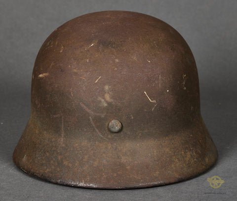 WWII German Police Model 1940 Double Decal Helmet, Veteran Family Acquired — image 4