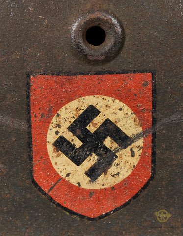 WWII German Police Model 1940 Double Decal Helmet, Veteran Family Acquired — image 6