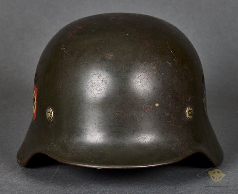 WWII German Police Model 1935 Double Decal Helmet — image 2