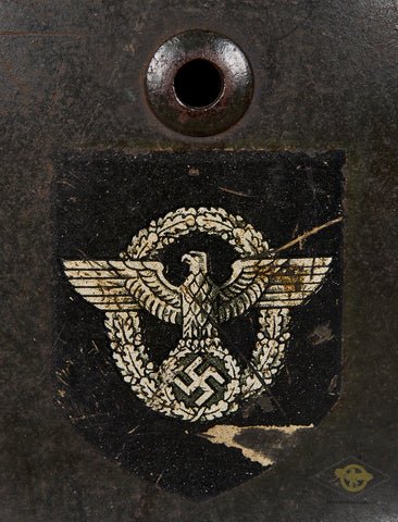 WWII German Police Model 1935 Double Decal Helmet — image 4
