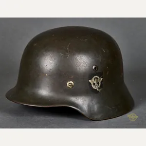 WWII German Police Model 1935 Double Decal Helmet