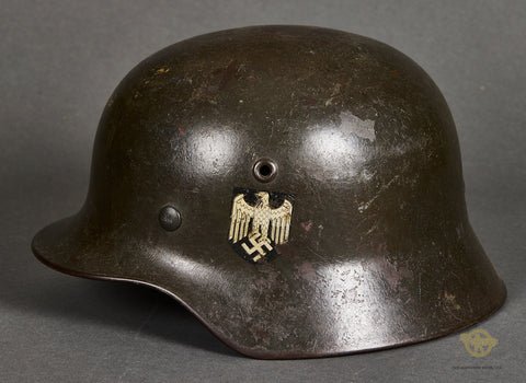 WWII German Army Model 1940 Single Decal Helmet- — image 3
