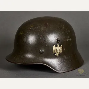 WWII German Army Model 1940 Single Decal Helmet-