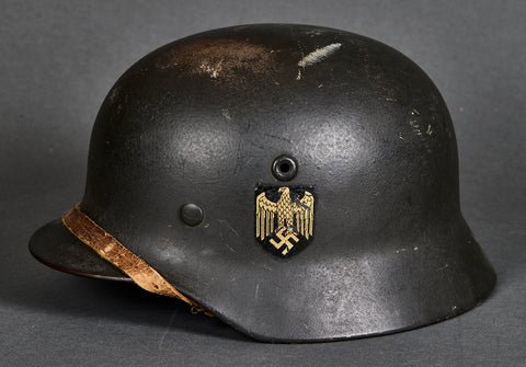 WWII German Army Model 1940 Single Decal Helmet — image 3