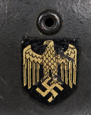 WWII German Army Model 1940 Single Decal Helmet — image 4
