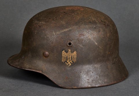 WWII German Army Model 1940 Single Decal Helmet — image 3