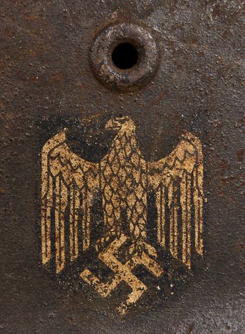 WWII German Army Model 1940 Single Decal Helmet — image 4