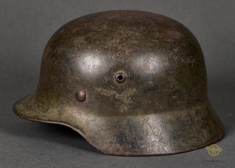 WWII German Luftwaffe Model 1940 Single Decal Camouflage Helmet — image 3