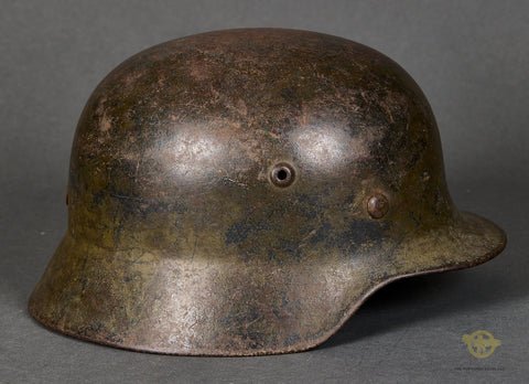 WWII German Luftwaffe Model 1940 Single Decal Camouflage Helmet — image 6