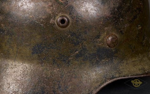 WWII German Luftwaffe Model 1940 Single Decal Camouflage Helmet — image 7