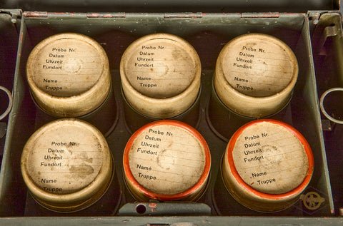 WWII German Chemical Warfare Sample Container and Case — image 3