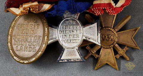 German WWII Three Medal Bar for Police — image 3