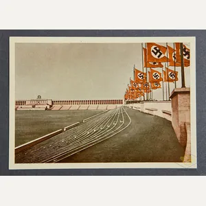 Original WW2 Colored German Postcard of Zeppelin Field Grandstand in …