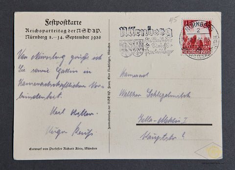 German WWII Party Propaganda Postcard — image 2