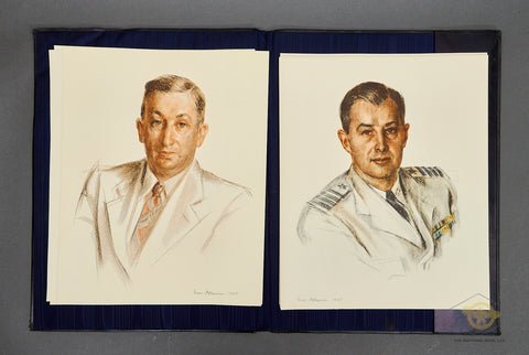 Portfolio of Beautiful Prints of Sketches of USN Officers — image 11