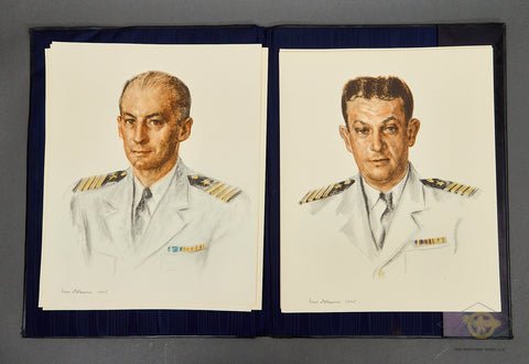 Portfolio of Beautiful Prints of Sketches of USN Officers — image 12
